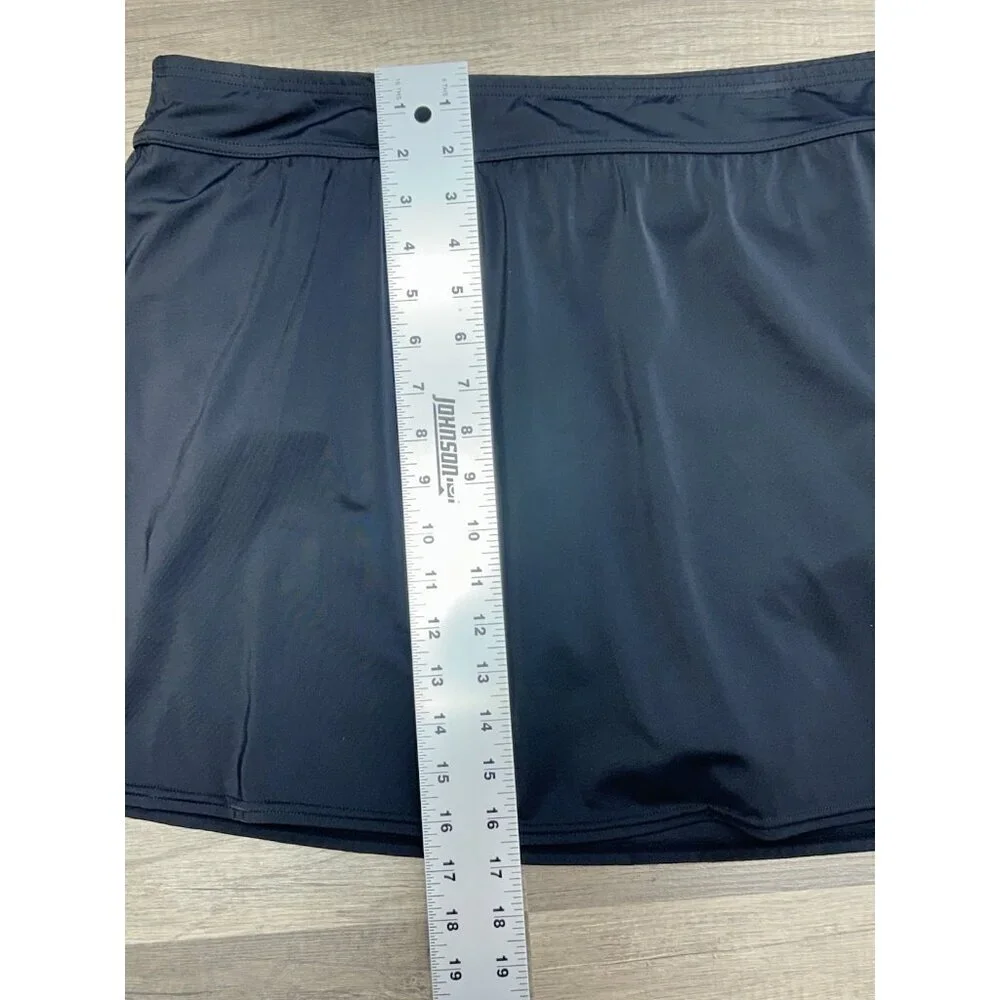Lands' End NEW Size 3X/ 24W-26W Skort Swim Mini Skirt Black Tummy Control UPF50